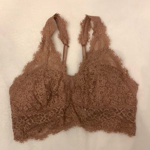 AERIE Brown/Pink Lace Bralette